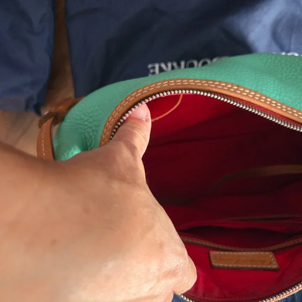 Dooney & Bourke Aqua Hobo Bag with Tan Accents